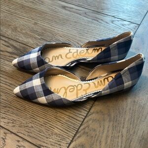 Sam Edelman Navy Checkered Women's Flats